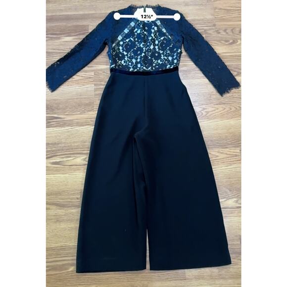 Alexis Classic Jumpsuit XS Black Guipure Lace Ophelia Cropped - Picture 8 of 14